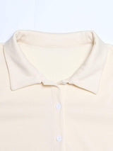 Collared Neck Long Sleeve Top and Drawstring Pants Set - Trendsi - Flyclothing LLC