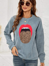 Round Neck Dropped Shoulder MAMA Graphic Sweatshirt - Trendsi - Flyclothing LLC
