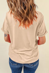 Letter Graphic Round Neck Short Sleeve T-Shirt - Trendsi - Flyclothing LLC