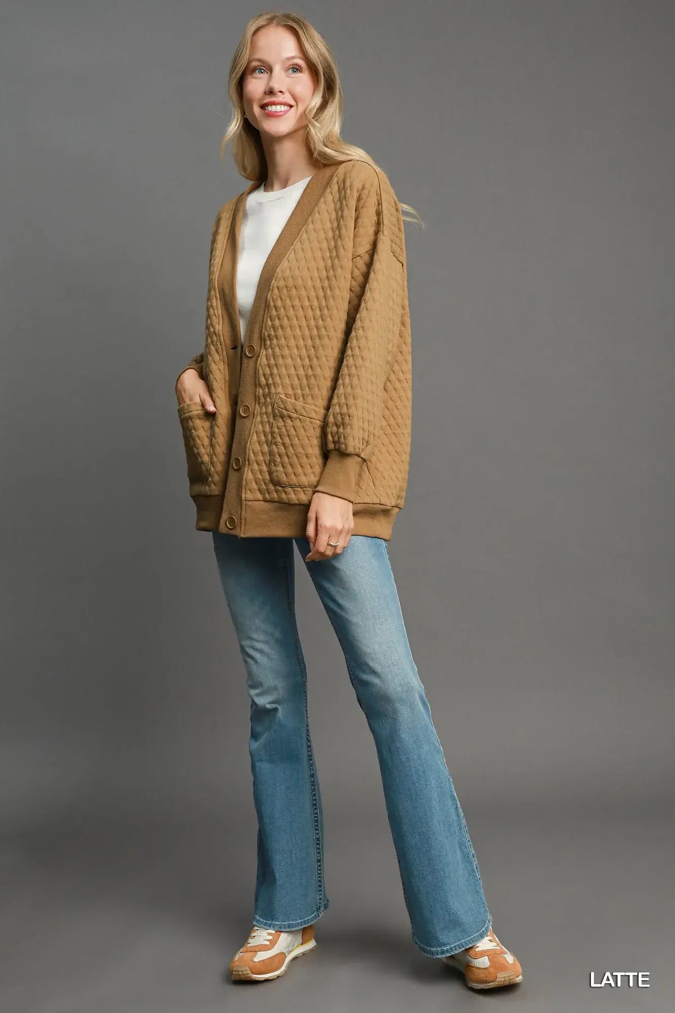 Umgee Button-Up Jacquard Cardigan - Trendsi - Flyclothing LLC