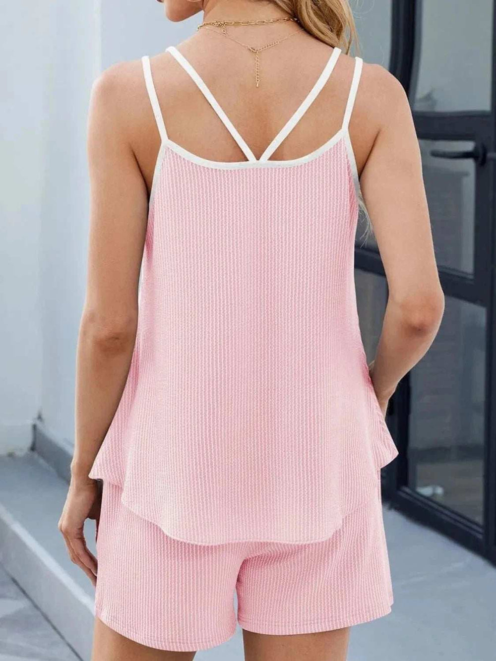 Casual Ribbed Tank Top and Shorts Set - Trendsi - Flyclothing LLC