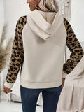 Leopard Half Button Long Sleeve Hoodie - Trendsi - Flyclothing LLC