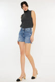 Kancan Distressed High Waist Denim Shorts - Trendsi