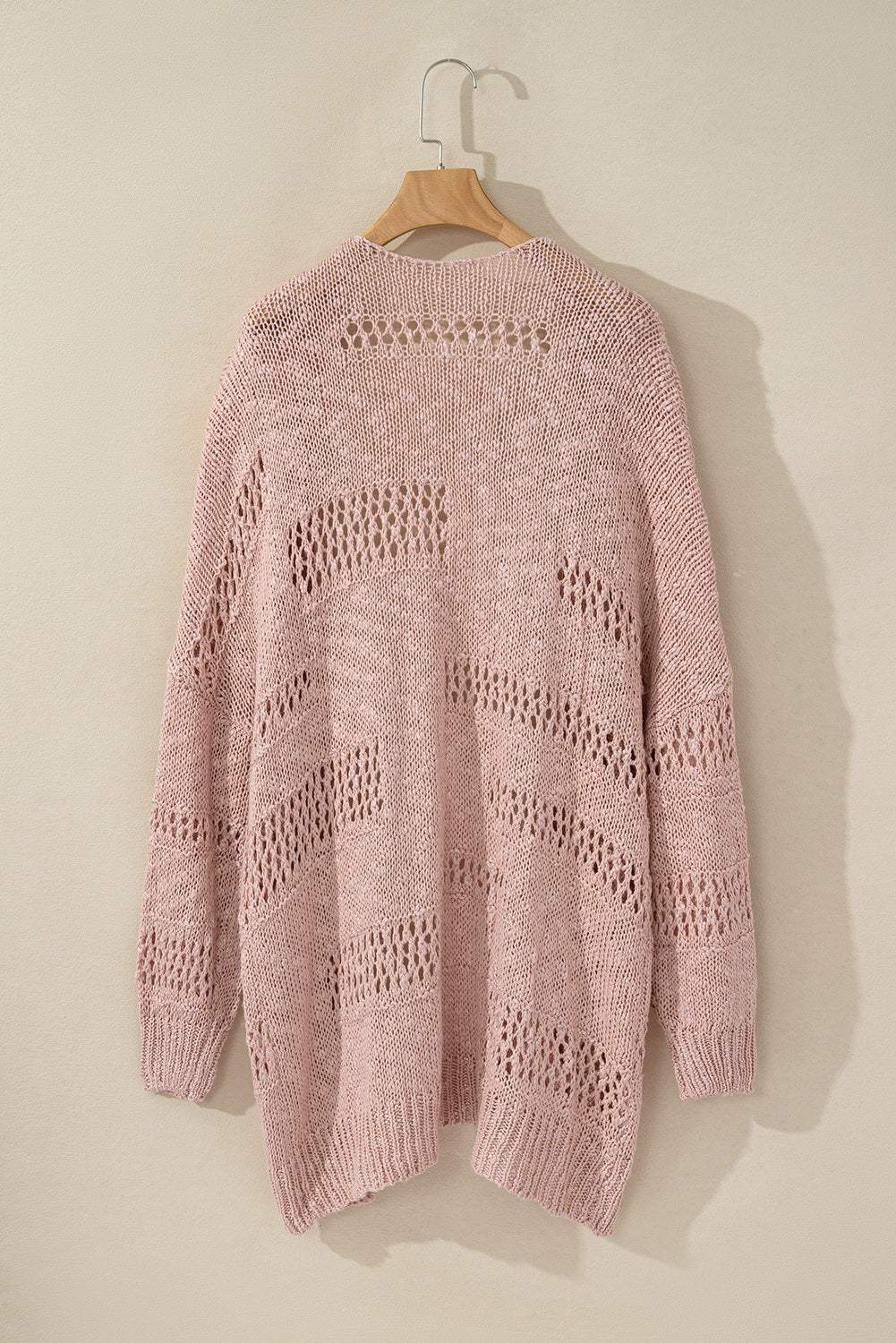 Openwork Open Front Long Sleeve Cardigan - Trendsi - Flyclothing LLC