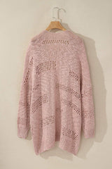 Openwork Open Front Long Sleeve Cardigan - Trendsi - Flyclothing LLC