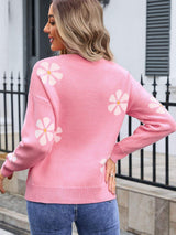 Angel Wings Round Neck Long Sleeve Sweater - Trendsi - Flyclothing LLC