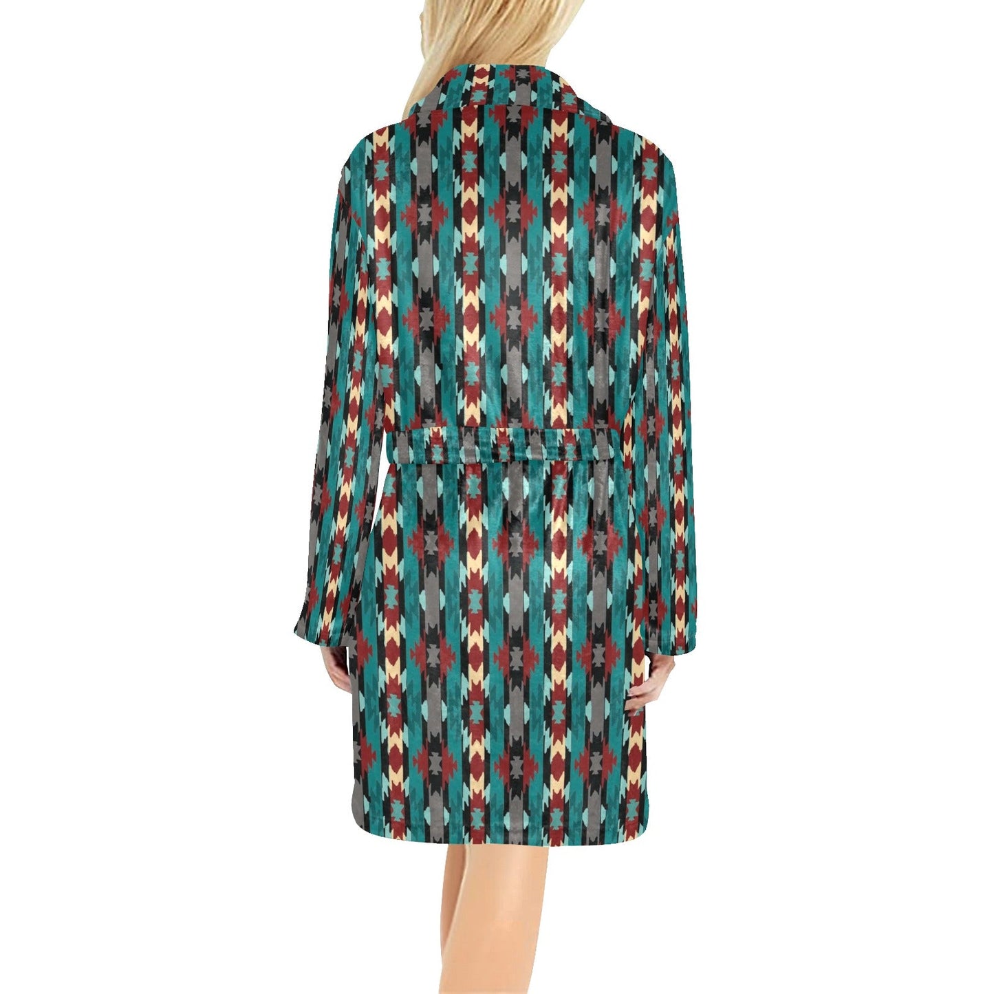 Baha Ranch Teal Aztec Women's Western Robe