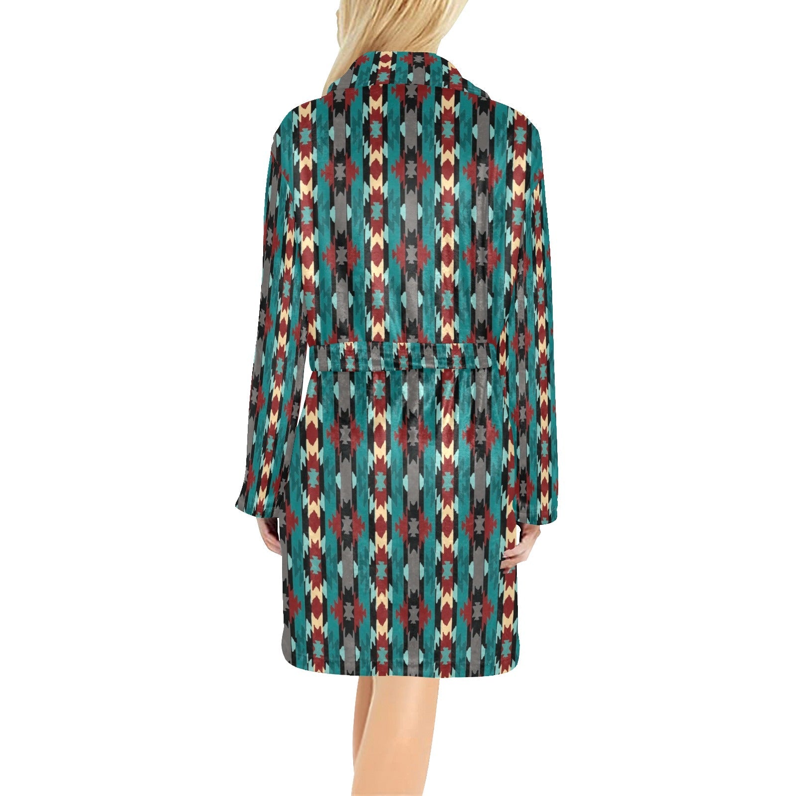 Baha Ranch Teal Aztec Women's Western Robe