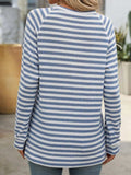 Striped Round Neck Long Sleeve T-Shirt - Trendsi - Flyclothing LLC