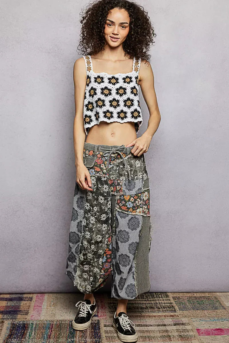 POL Handmade Crochet Floral Square Neck Cropped Cami - Trendsi - Flyclothing LLC