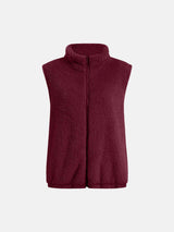 Full Size Fuzzy Zip Up Vest Coat with Pockets - Trendsi - Flyclothing LLC