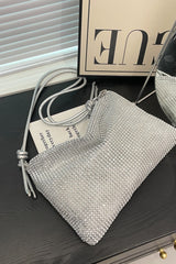 Rhinestone Knotted Strap Crossbody Bag - Trendsi