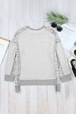 Exposed Seam Leopard Long Sleeve Sweatshirt - Trendsi - Flyclothing LLC
