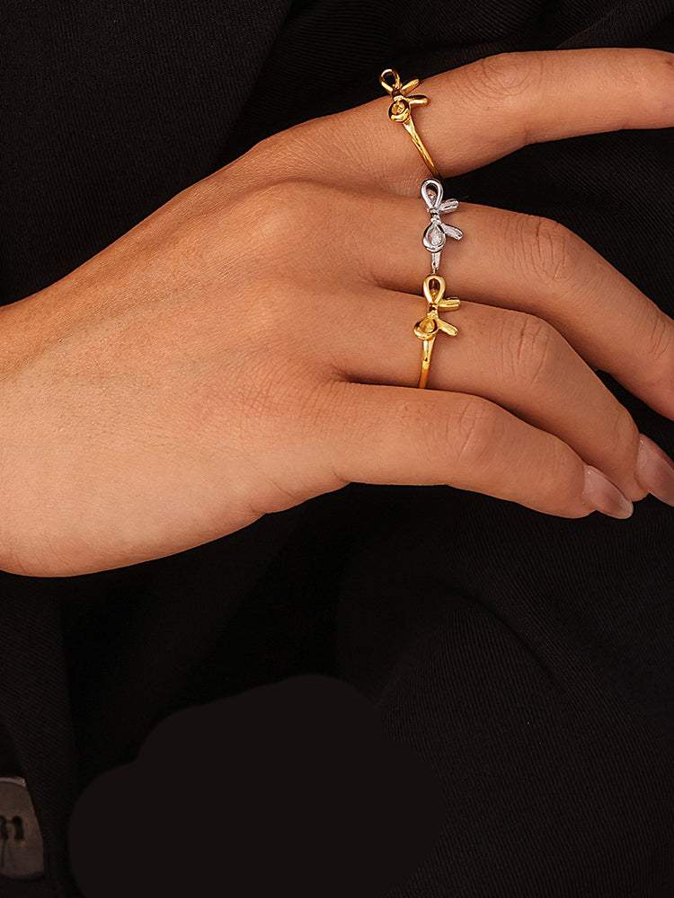 Stainless Steel Bow Ring - Trendsi - Flyclothing LLC