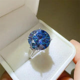 10 Carat 925 Sterling Silver Moissanite Ring - Trendsi