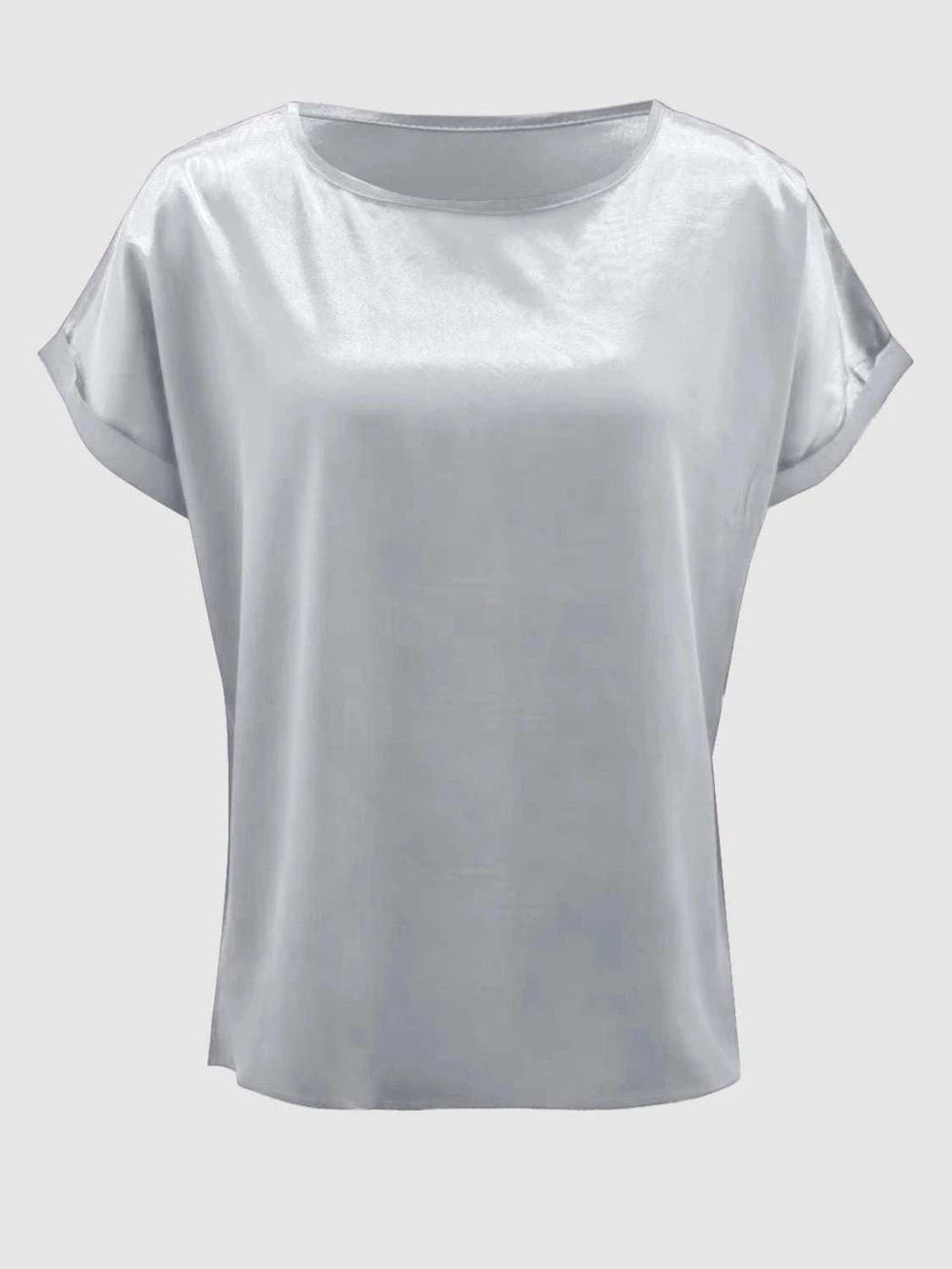 Round Neck Short Sleeve T-Shirt - Trendsi - Flyclothing LLC