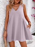 V-Neck Sleeveless Mini Dress - Trendsi - Flyclothing LLC