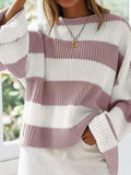 Round Neck Long Sleeve Sweater - Trendsi - Flyclothing LLC