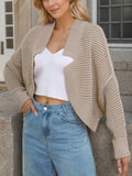 Openwork Open Front Long Sleeve Cardigan - Trendsi