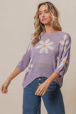 BiBi Floral Pattern Slit Sweater - Trendsi - Flyclothing LLC