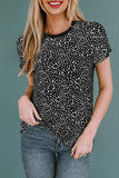 Animal Print Round Neck Short Sleeve T-Shirt - Trendsi - Flyclothing LLC