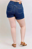 Judy Blue Full Size High Waist Tummy Control Denim Shorts Plus Size - Trendsi - Flyclothing LLC