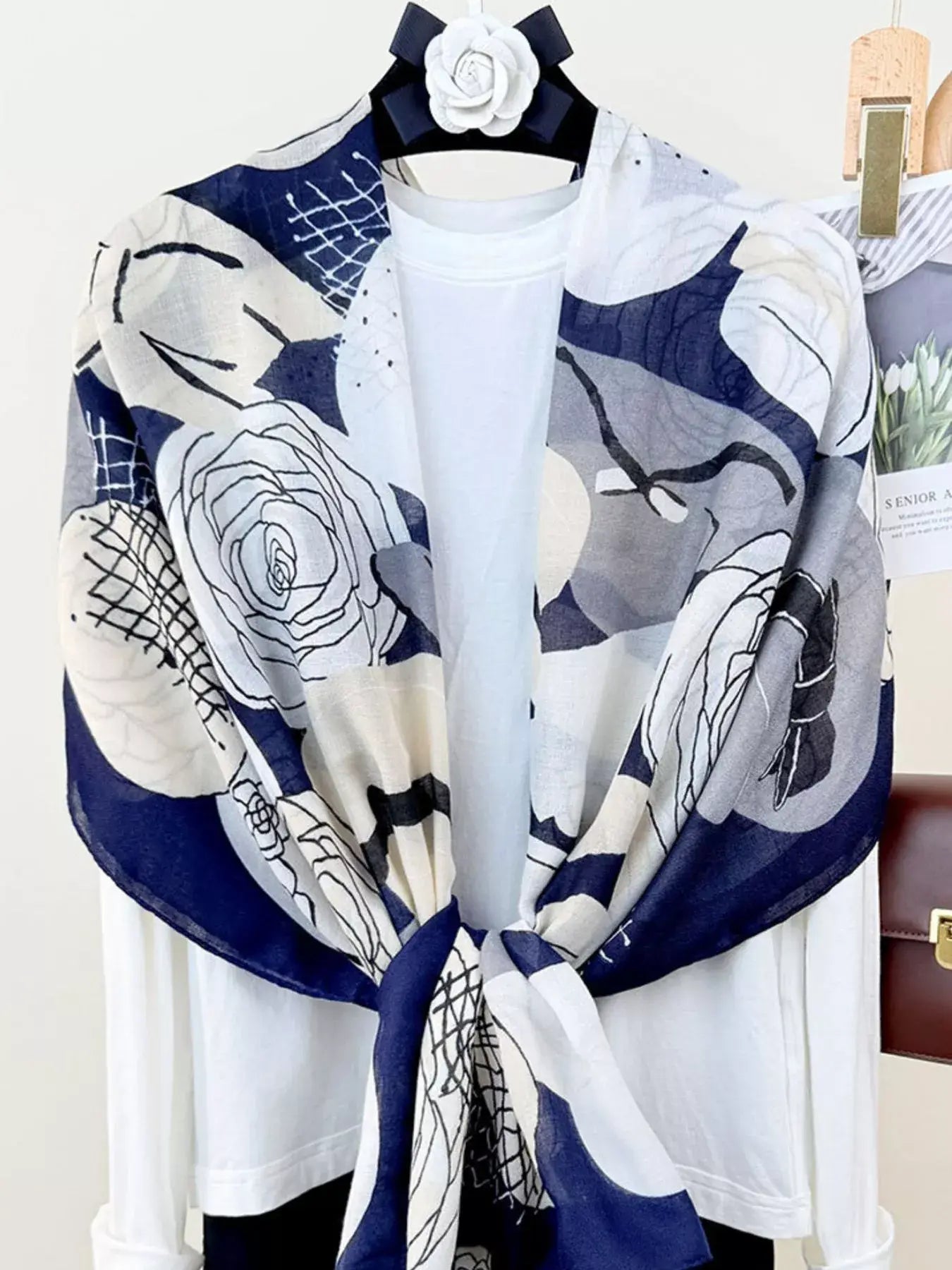 Flower Print Lightweight Scarf - Trendsi - Flyclothing LLC