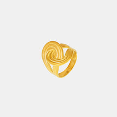 18K Gold-Plated Twisted Ring - Trendsi