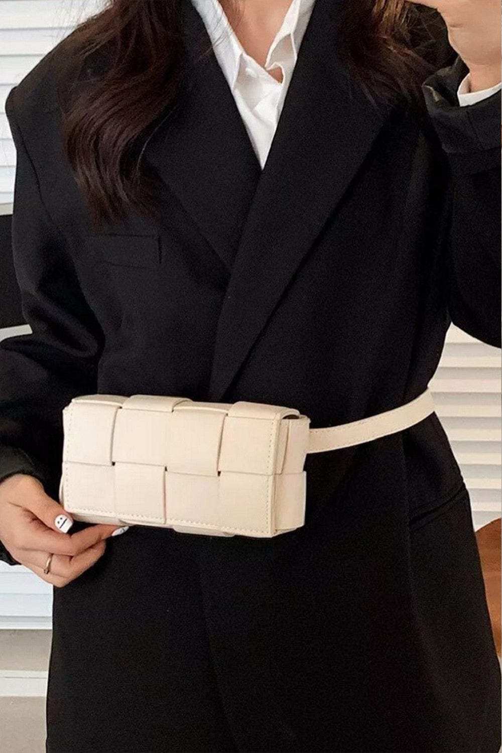 Zenana Vegan Leather Woven Crossbody Bag - Trendsi - Flyclothing LLC