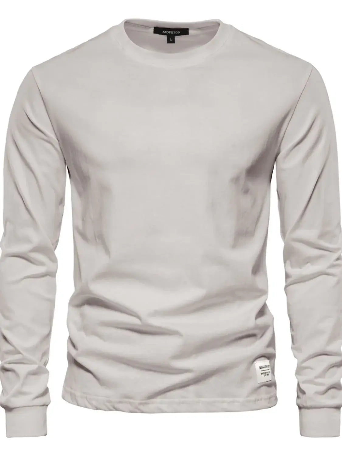Men's Full Size Round Neck Long Sleeve T-Shirt Plus Size - Trendsi - Flyclothing LLC