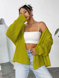 Open Front Dropped Shoulder Cardigan - Trendsi - Flyclothing LLC