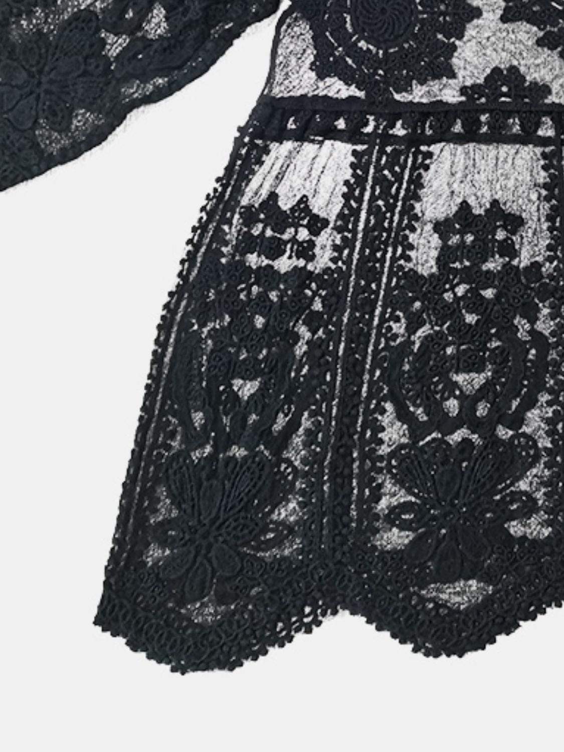 Lace Round Neck Cover-Up - Trendsi - Flyclothing LLC