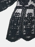 Lace Round Neck Cover-Up - Trendsi - Flyclothing LLC