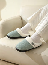 Horn Buckle Furry Texture Flat Slippers - Trendsi - Flyclothing LLC