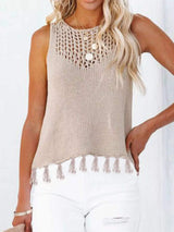 Tassel Knit Tank - Trendsi - Flyclothing LLC