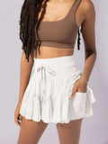 Tiered Skort with Drawstring - Trendsi - Flyclothing LLC