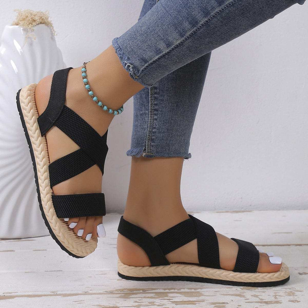Open Toe Flats Sandals - Trendsi - Flyclothing LLC