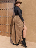 Plus Size Slit Wide Leg Pants - Trendsi - Flyclothing LLC