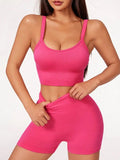 Scoop Neck Top and Shorts Active Set - Trendsi
