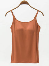 Full Size Adjustable Strap Modal Cami with Bra - Trendsi - Flyclothing LLC