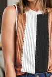 Color Block Round Neck Sweater Vest - Trendsi - Flyclothing LLC