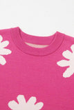 Daisy Round Neck Dropped Shoulder Sweater - Trendsi - Flyclothing LLC