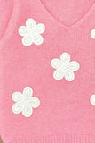 Flower V-Neck Short Sleeve Sweater - Trendsi - Flyclothing LLC
