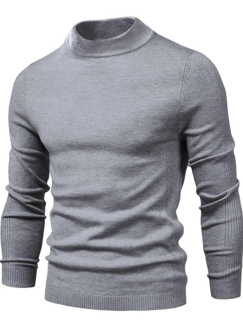 Men's Mock Neck Long Sleeve Sweater - Trendsi - Flyclothing LLC
