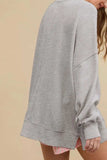 Side Slit Round Neck Long Sleeve Sweatshirt - Trendsi - Flyclothing LLC