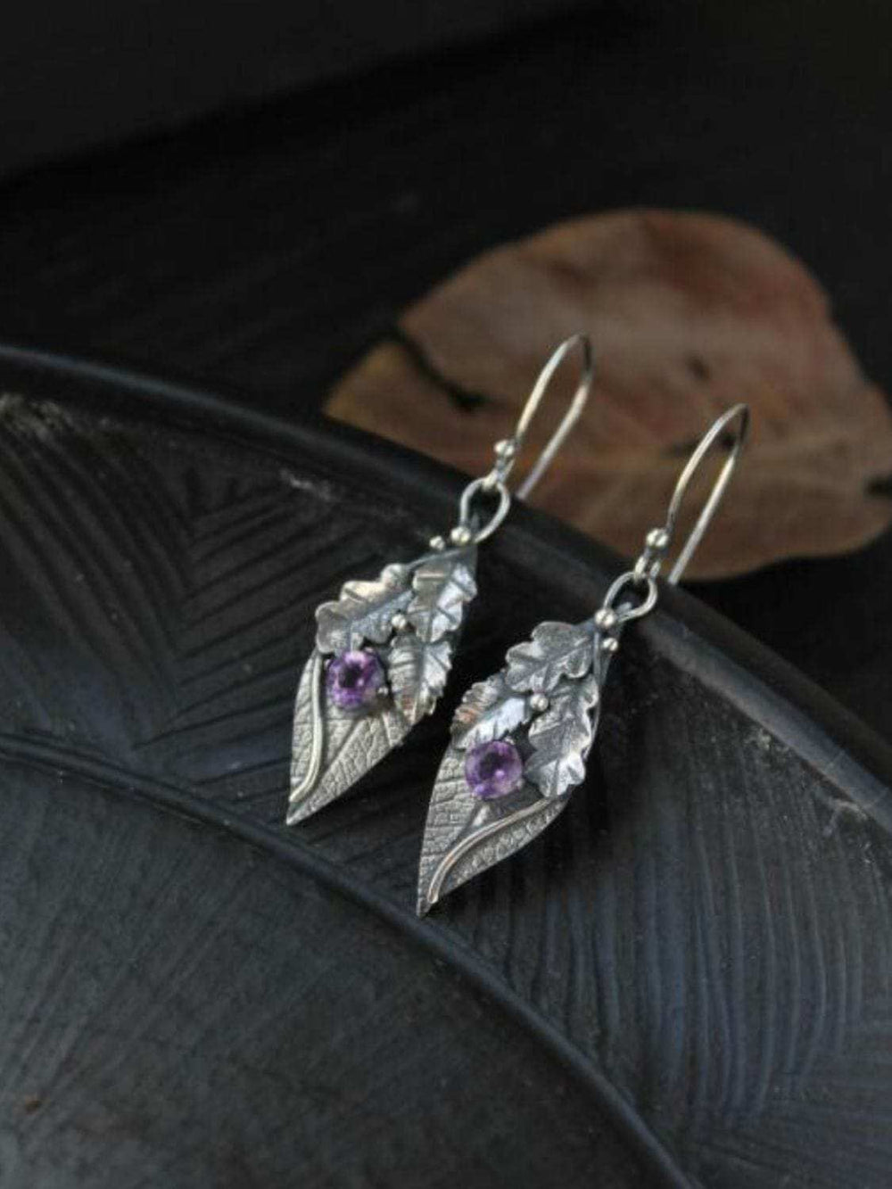 Alloy Rhinestone Leaf Shape Earrings - Trendsi - Flyclothing LLC