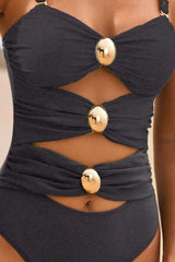 Cutout Ruched Sweetheart Neck One-Piece Swimwear - Trendsi - Flyclothing LLC