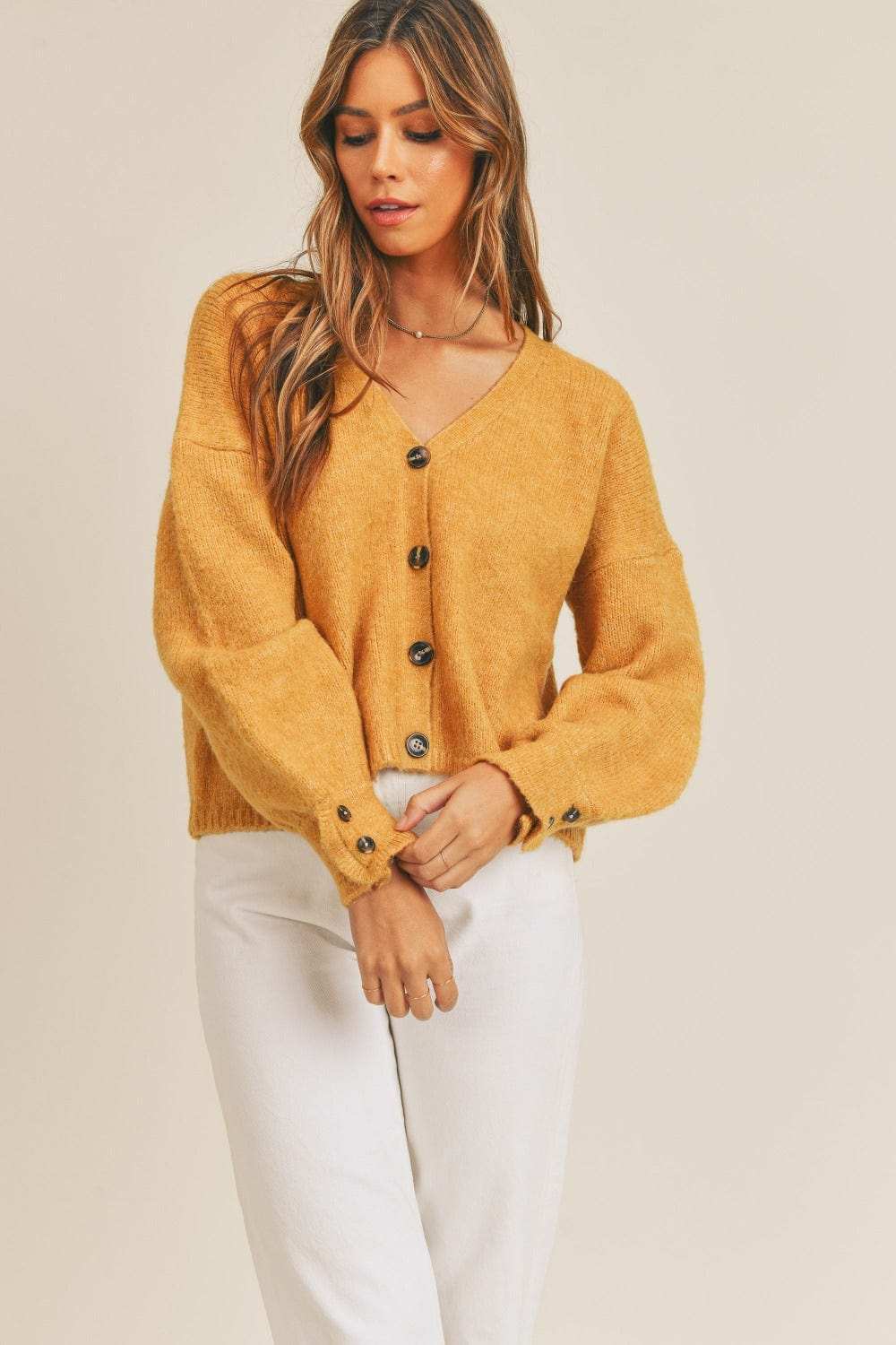 MABLE Long Sleeve Button Down Sweater Cardigan - Trendsi - Flyclothing LLC
