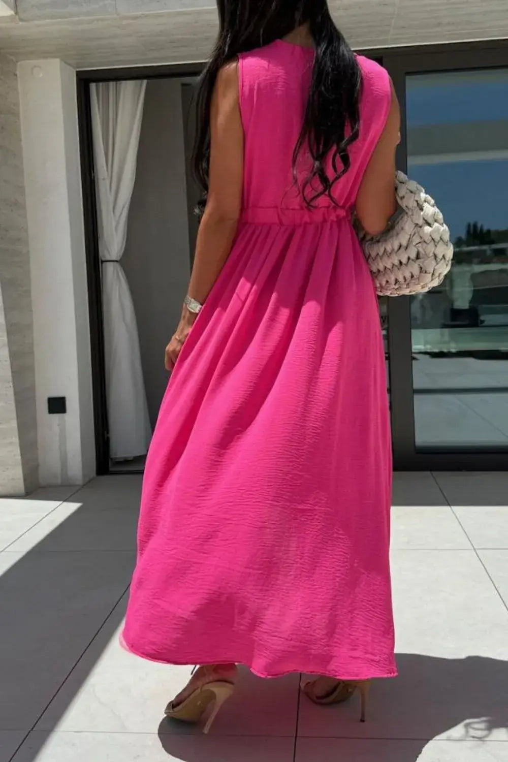 Surplice Sleeveless Slit Maxi Dress - Trendsi - Flyclothing LLC