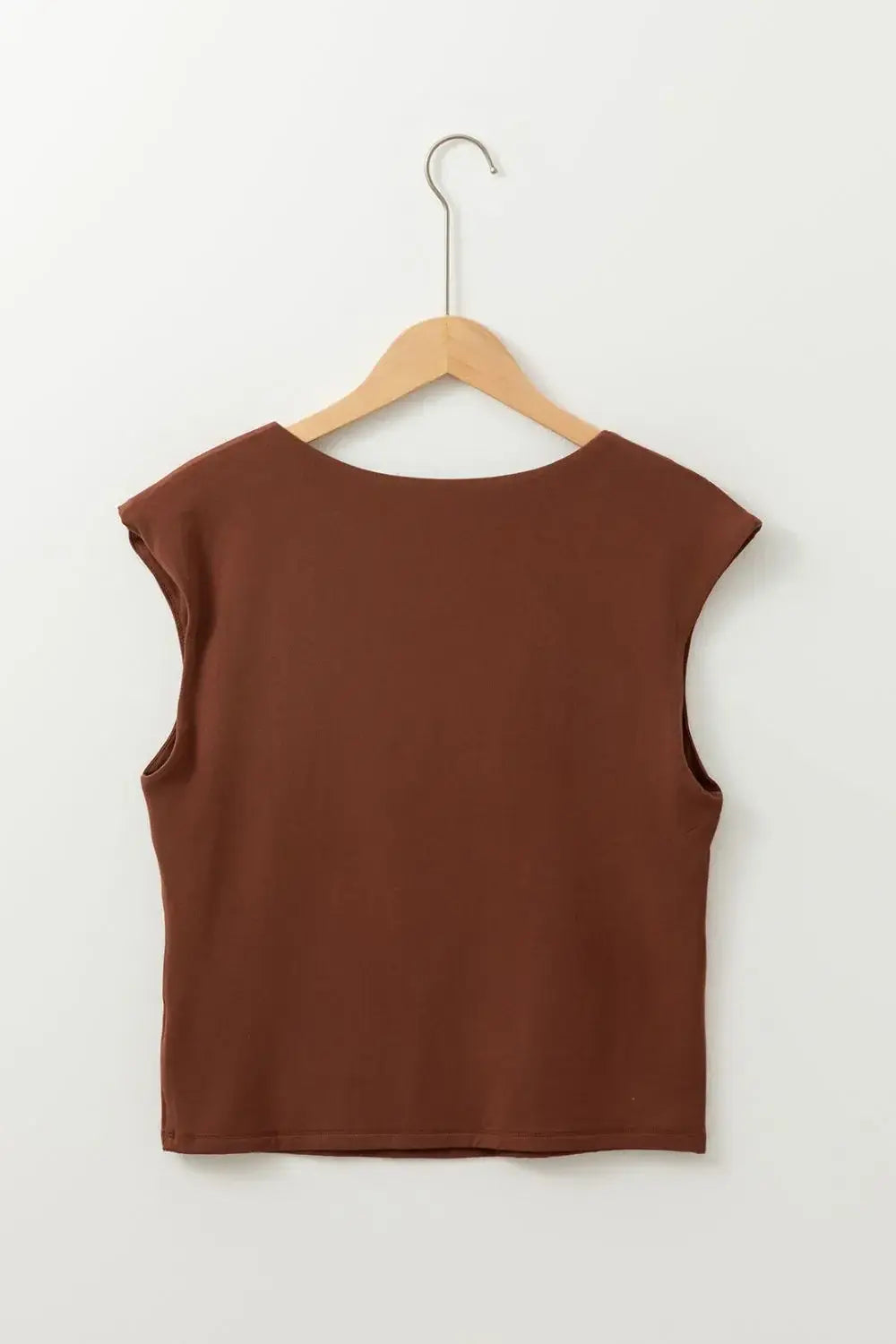 Round Neck Slim Cap Sleeve Top - Trendsi - Flyclothing LLC